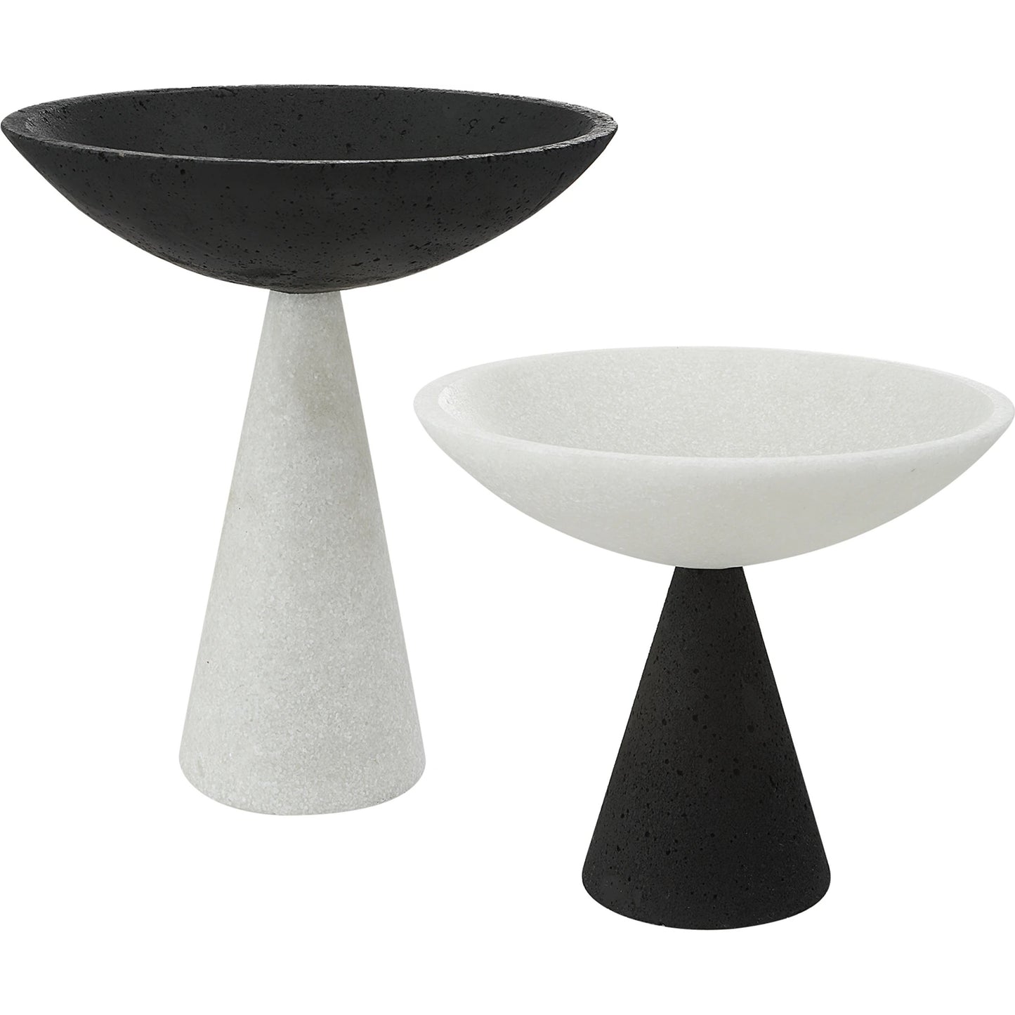 001 SI-1923641 | Primary Silo | Antithesis Bowls by Uttermost in black, white. Made from rice stone in a modern style.