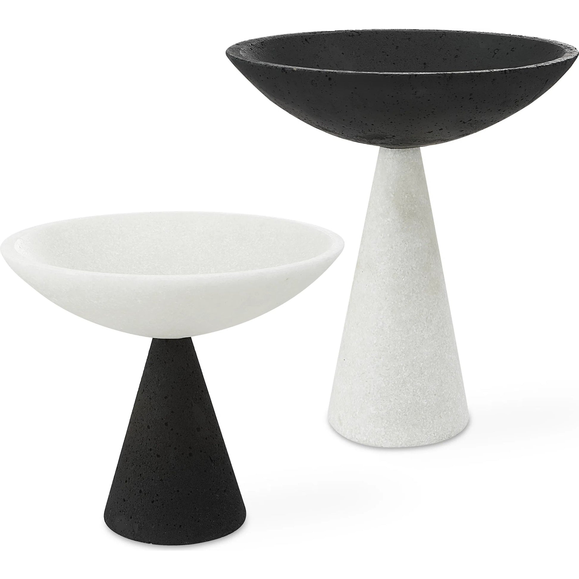 Antithesis Bowls by Uttermost in black, white. Made from rice stone in a modern style.