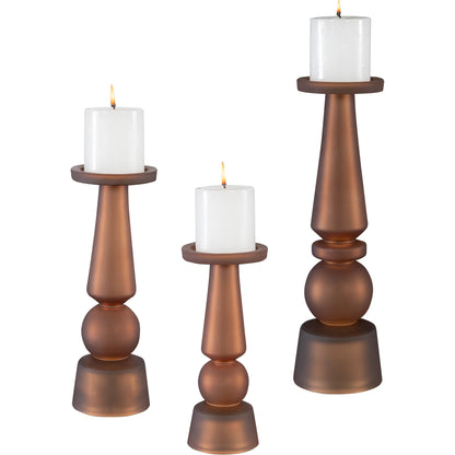 Cassiopeia Candleholders by Uttermost. Made from glass in a modern style.