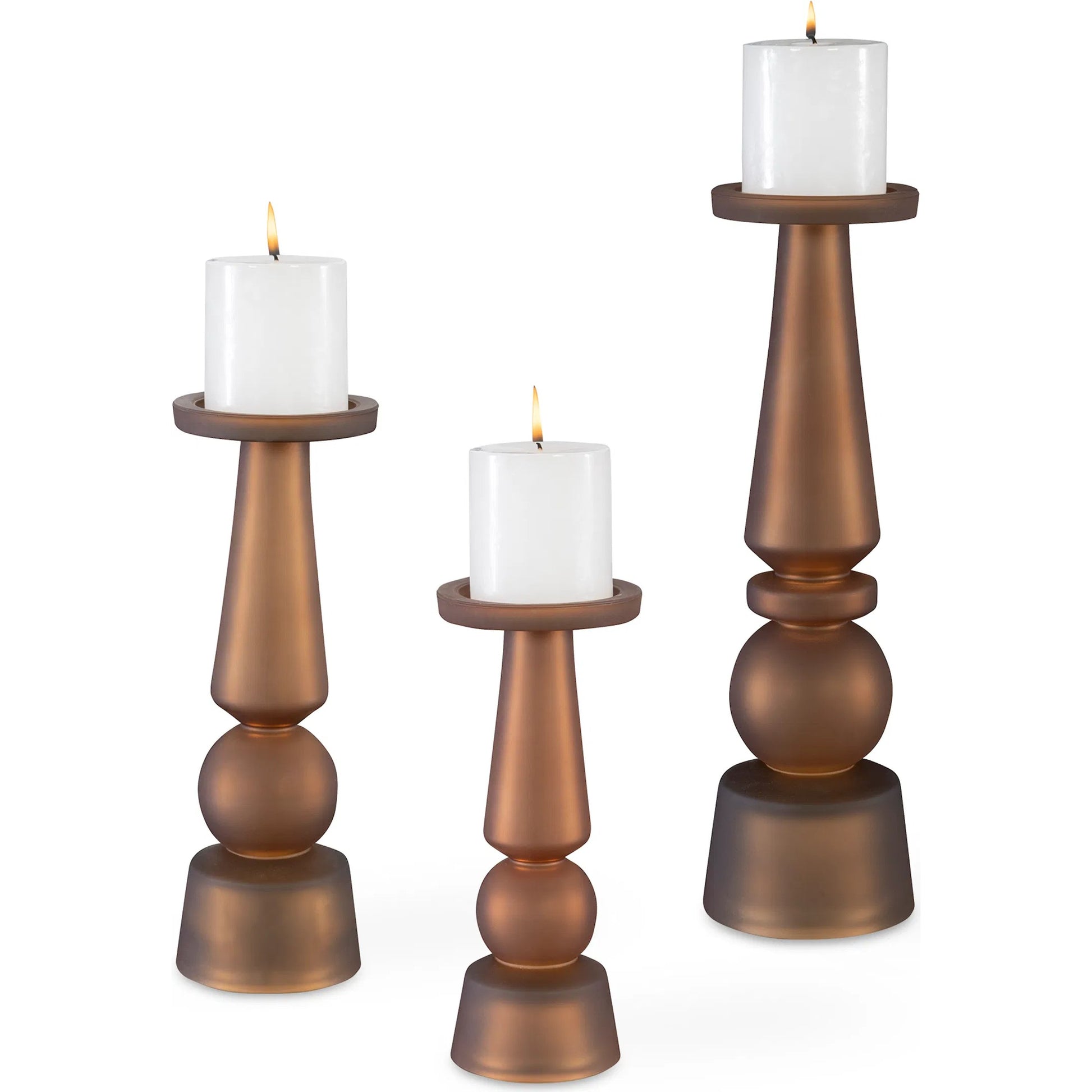 Cassiopeia Candleholders by Uttermost. Made from glass in a modern style.