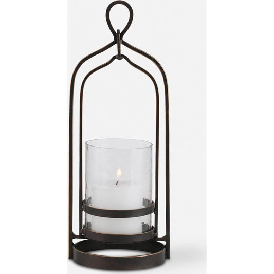 Shepherd Candleholder by Uttermost. Made from iron, glass in a modern style.