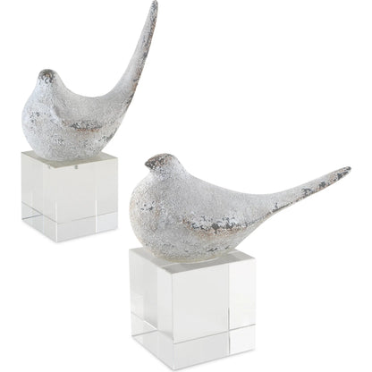 Better Together Bird Sculptures by Uttermost in silver. Made from polyresin, crystal in a modern style.