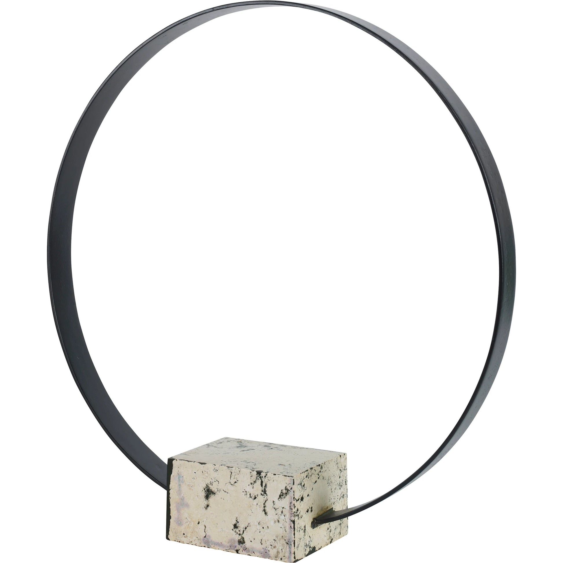 Around Again Circular Sculpture by Uttermost in satin black. Made from stone, metal in a modern style.