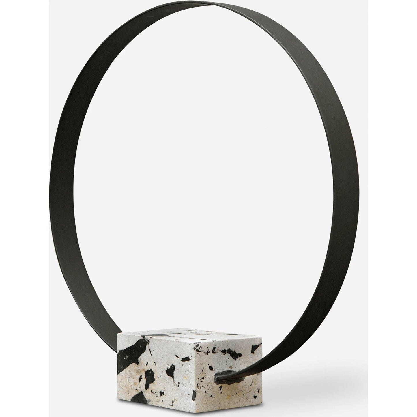 002 SI-1981235 | Primary Silo | Around Again Circular Sculpture by Uttermost in satin black. Made from stone, metal in a modern style.
