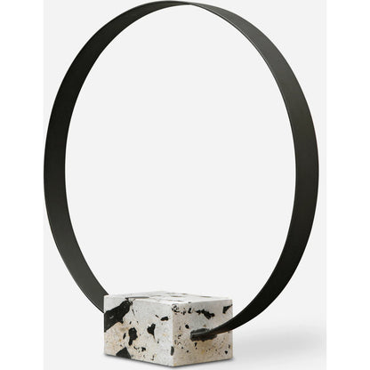 Around Again Circular Sculpture by Uttermost in satin black. Made from stone, metal in a modern style.