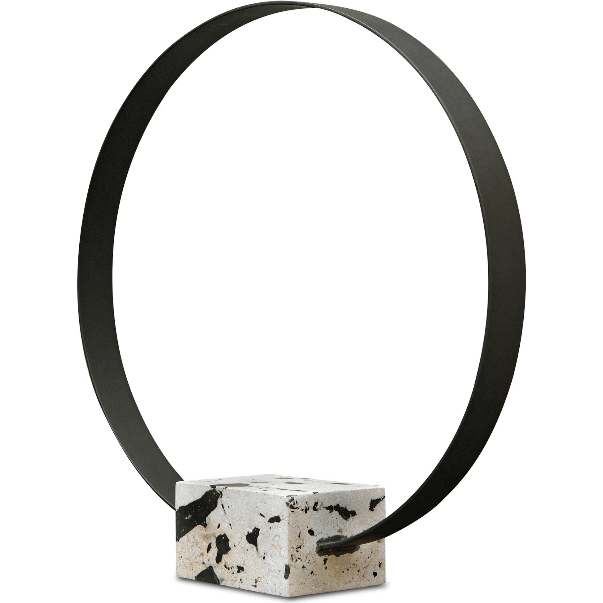 Around Again Circular Sculpture by Uttermost in satin black. Made from stone, metal in a modern style.