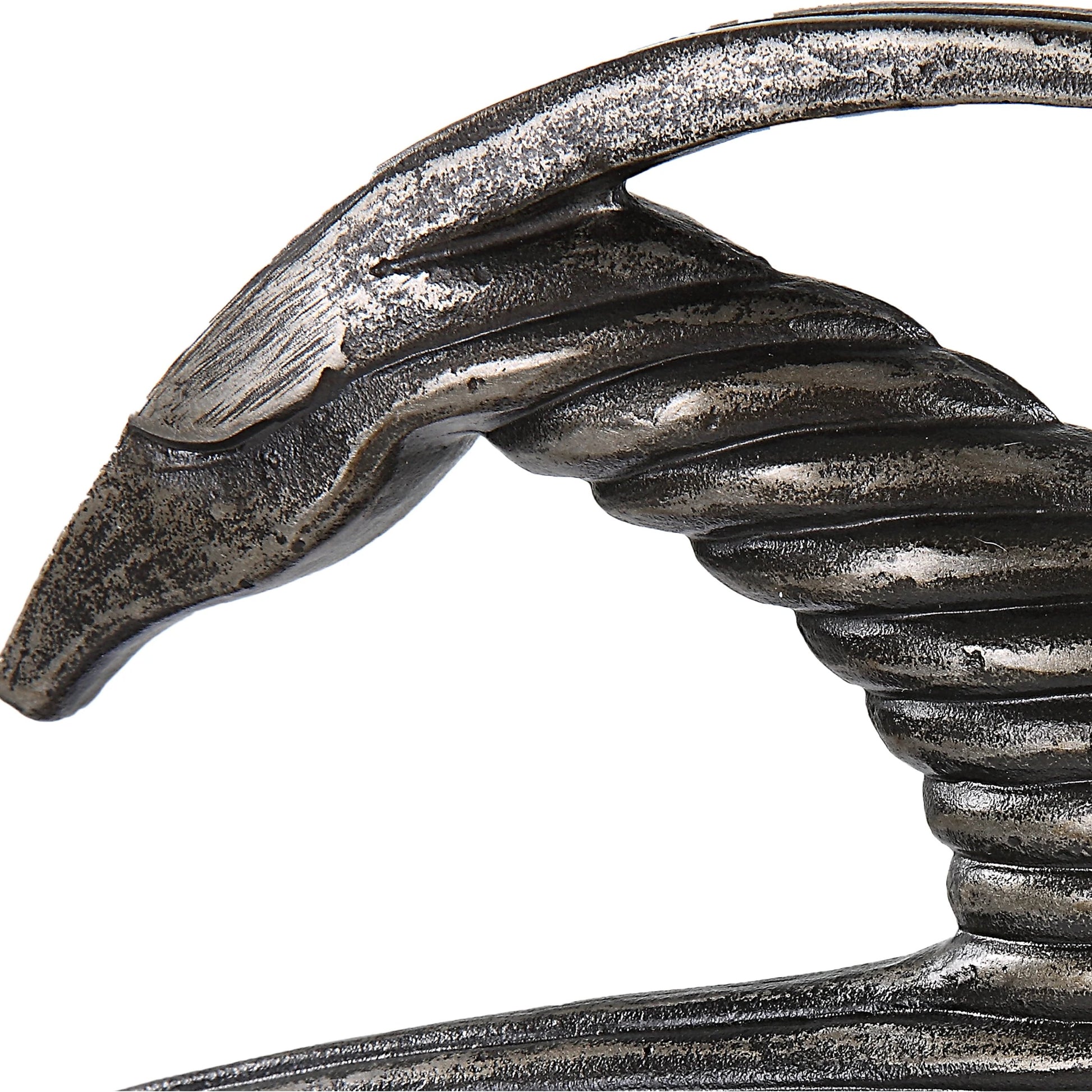 Take the Lead Sculpture by Uttermost in aged silver. Made from iron, marble in a modern style.