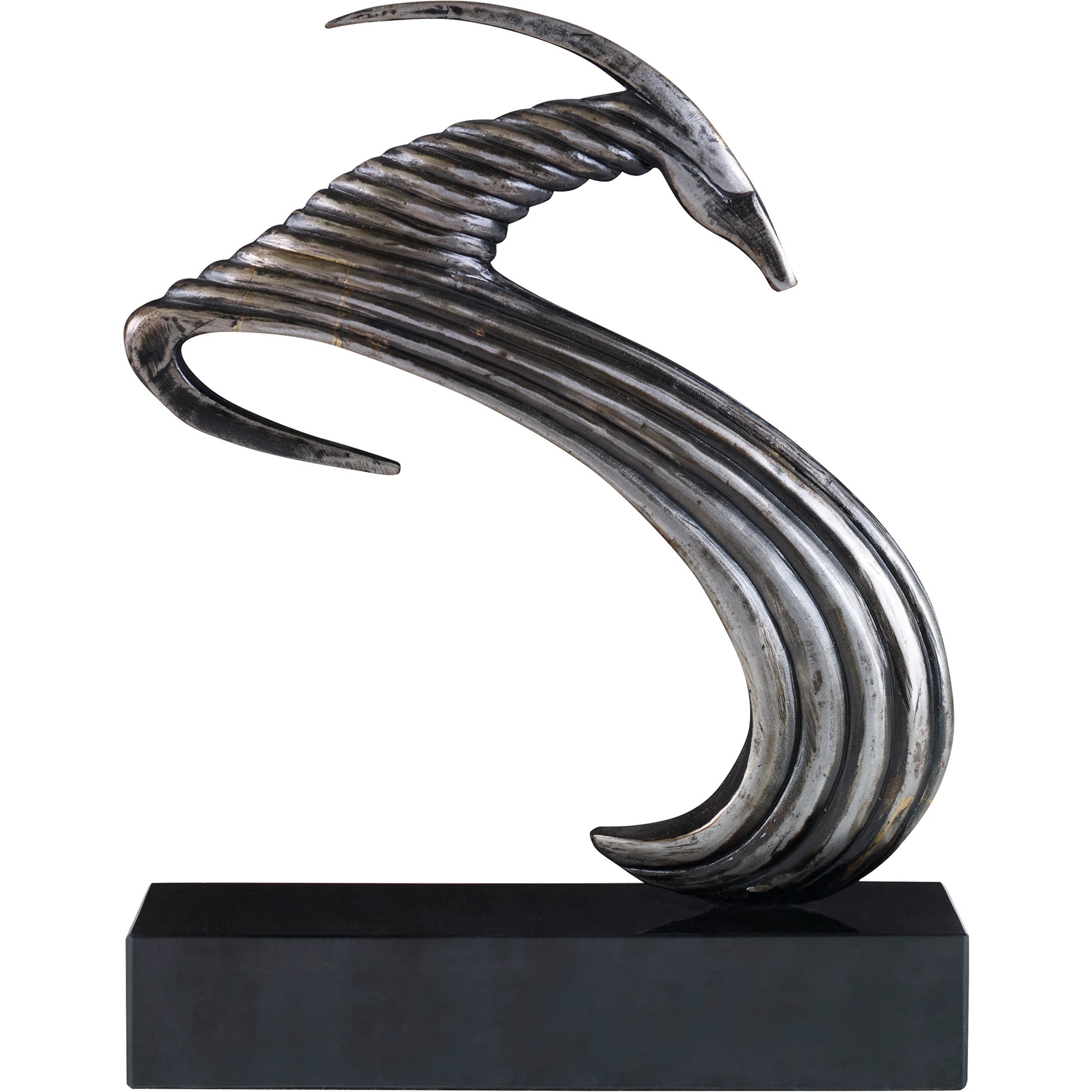 Take the Lead Sculpture by Uttermost in aged silver. Made from iron, marble in a modern style.