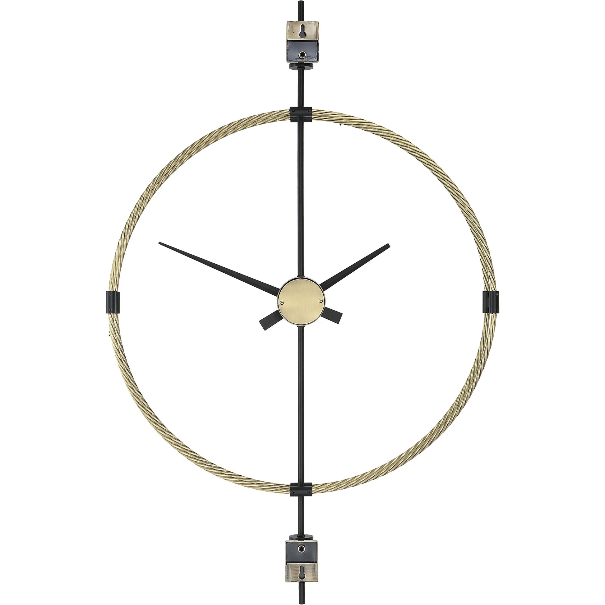 Time Flies Wall Clock by Uttermost in brushed brass, satin black. Made from iron in a modern style.
