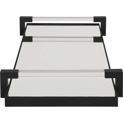 Deki Tray by Uttermost in gold. Made from iron, mirror, acrylic in a modern style.