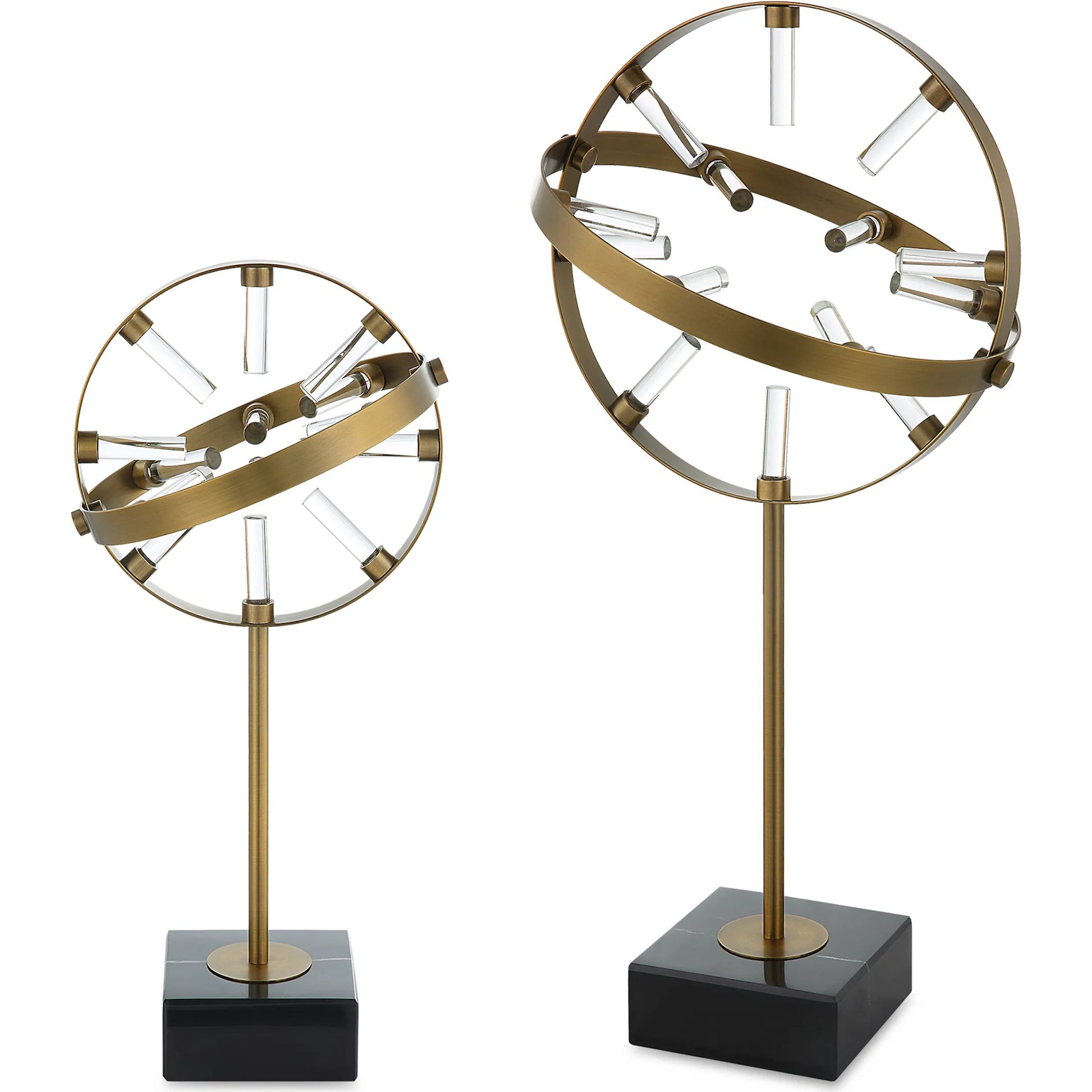 Realm Spherical Sculptures by Uttermost in brass. Made from marble, metal, glass in a modern style.