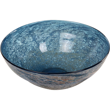 Genovesa Glass Bowl by Uttermost in aqua. Made from glass in a modern style.