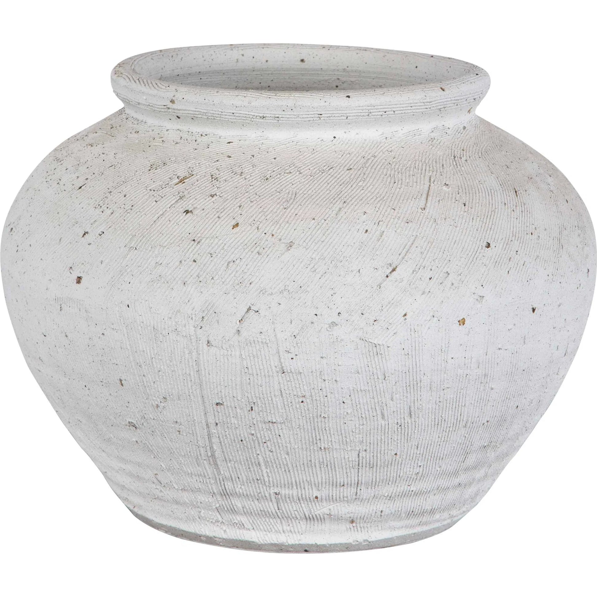 Floreana Round Vase by Uttermost in white. Made from ceramic in a modern style.