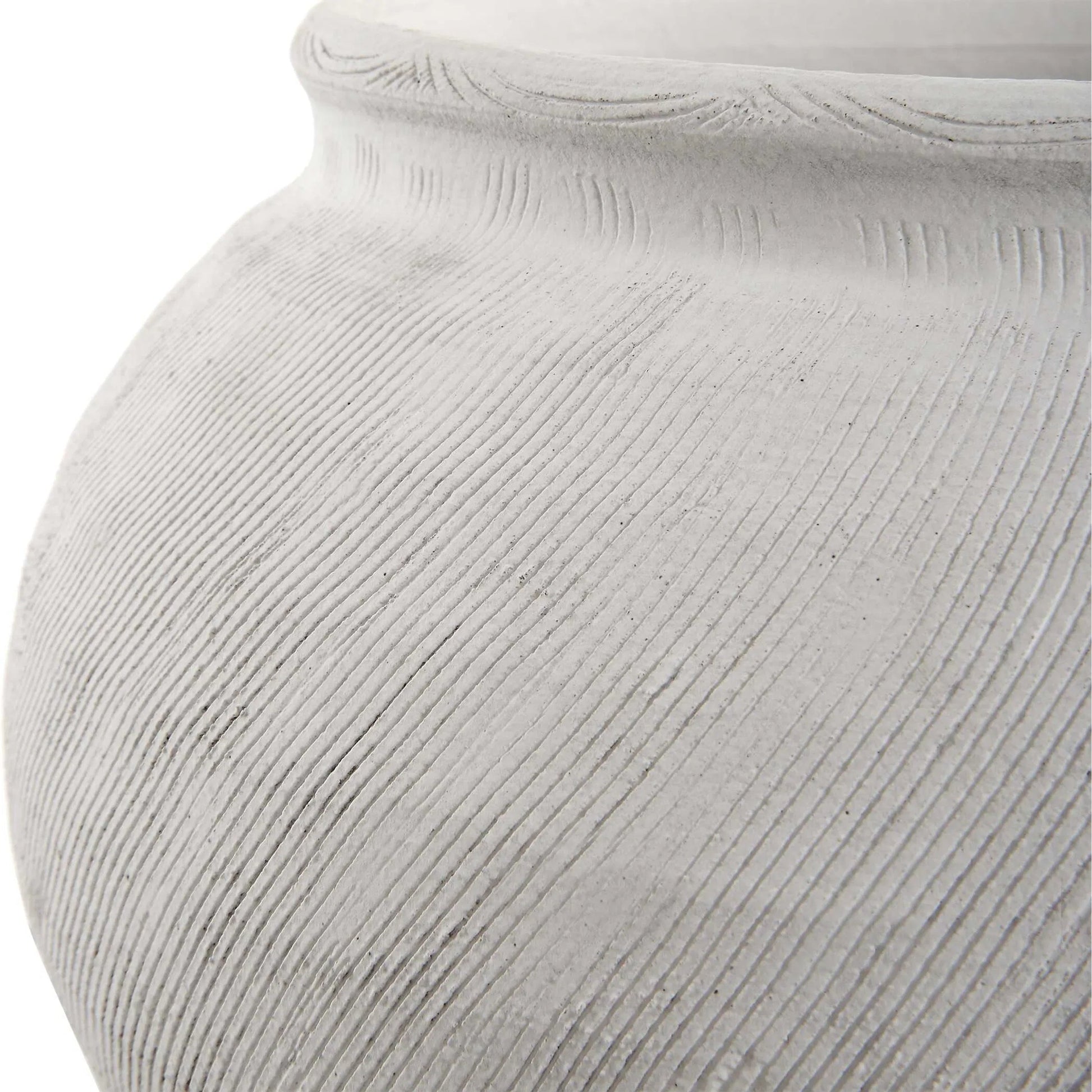 Floreana Round Vase by Uttermost in white. Made from ceramic in a modern style.