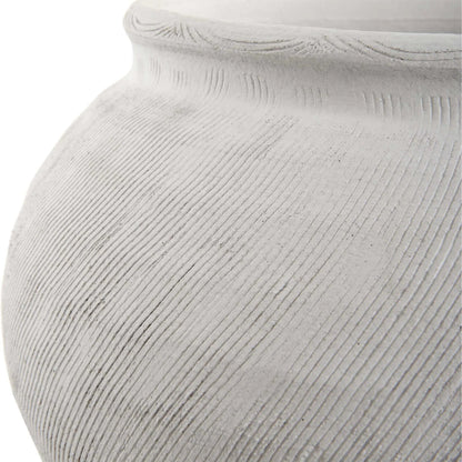 Floreana Round Vase by Uttermost in white. Made from ceramic in a modern style.