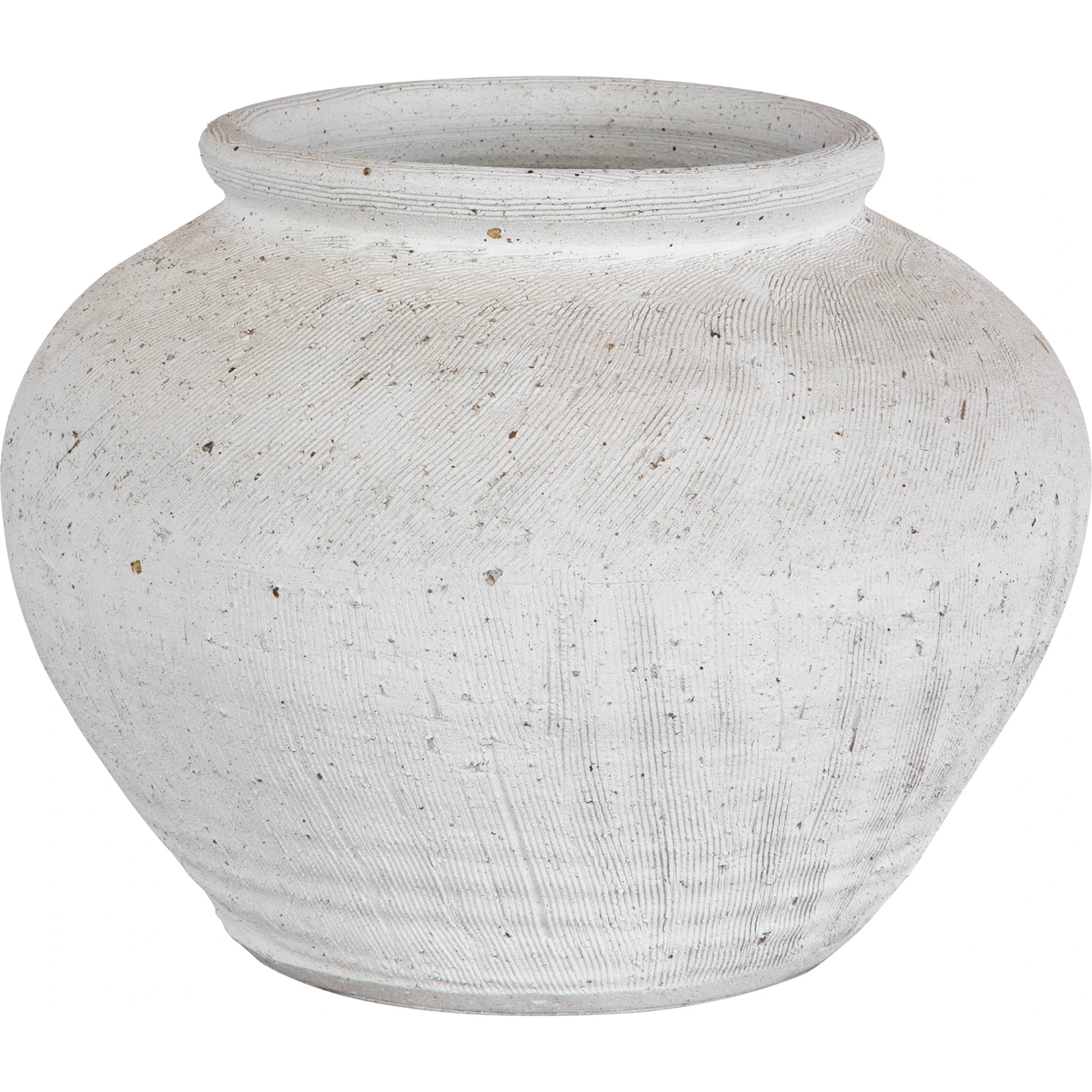 Floreana Round Vase by Uttermost in white. Made from ceramic in a modern style.
