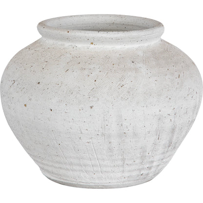 Floreana Round Vase by Uttermost in white. Made from ceramic in a modern style.