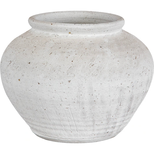 Floreana Round Vase by Uttermost in white. Made from ceramic in a modern style.