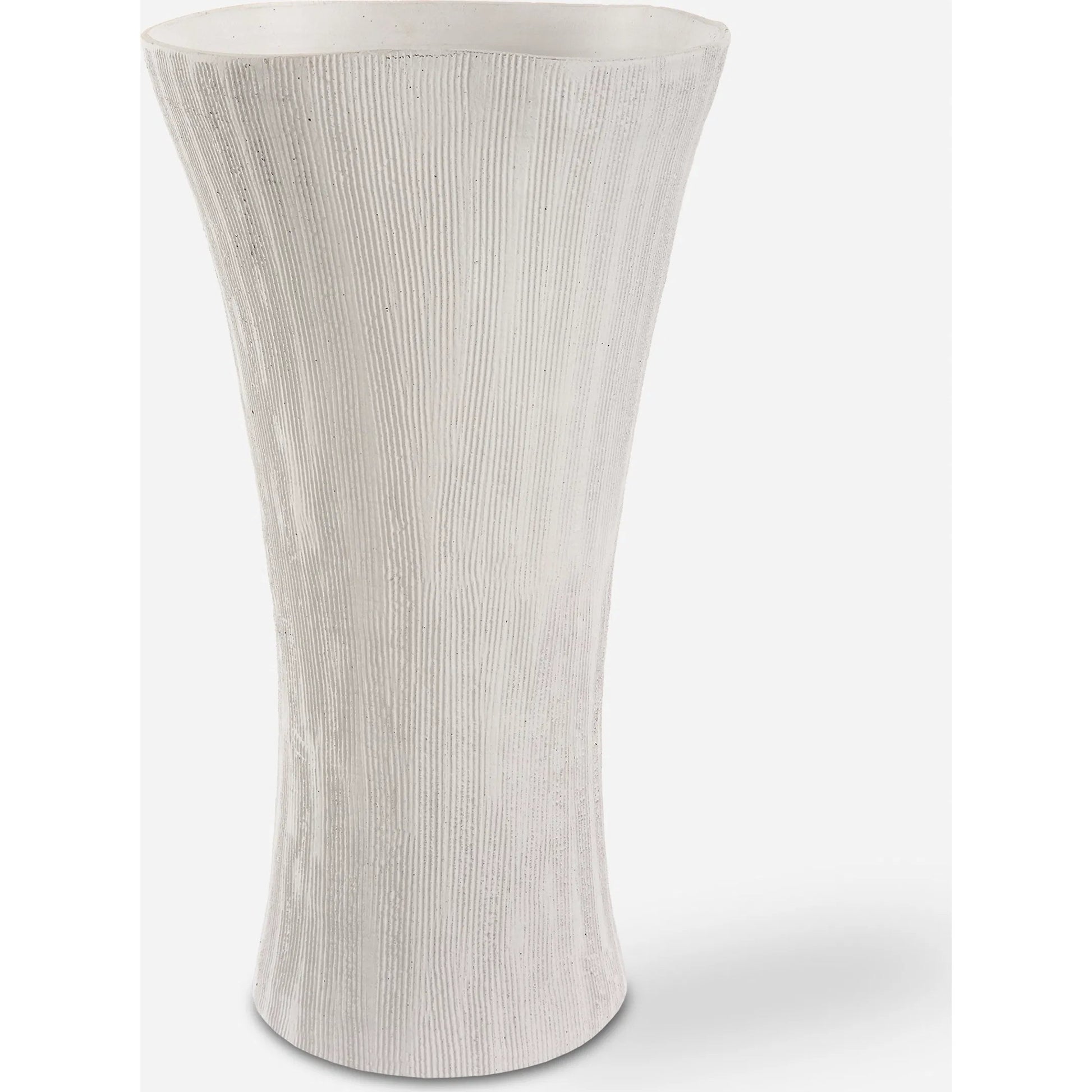 Floreana Tall Vase by Uttermost in white. Made from ceramic in a modern style.