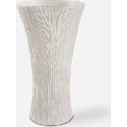 Floreana Tall Vase by Uttermost in white. Made from ceramic in a modern style.