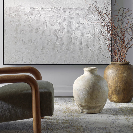 Fernandina Oversized Rustic Vase by Uttermost in rust. Made from grc in a unique style.