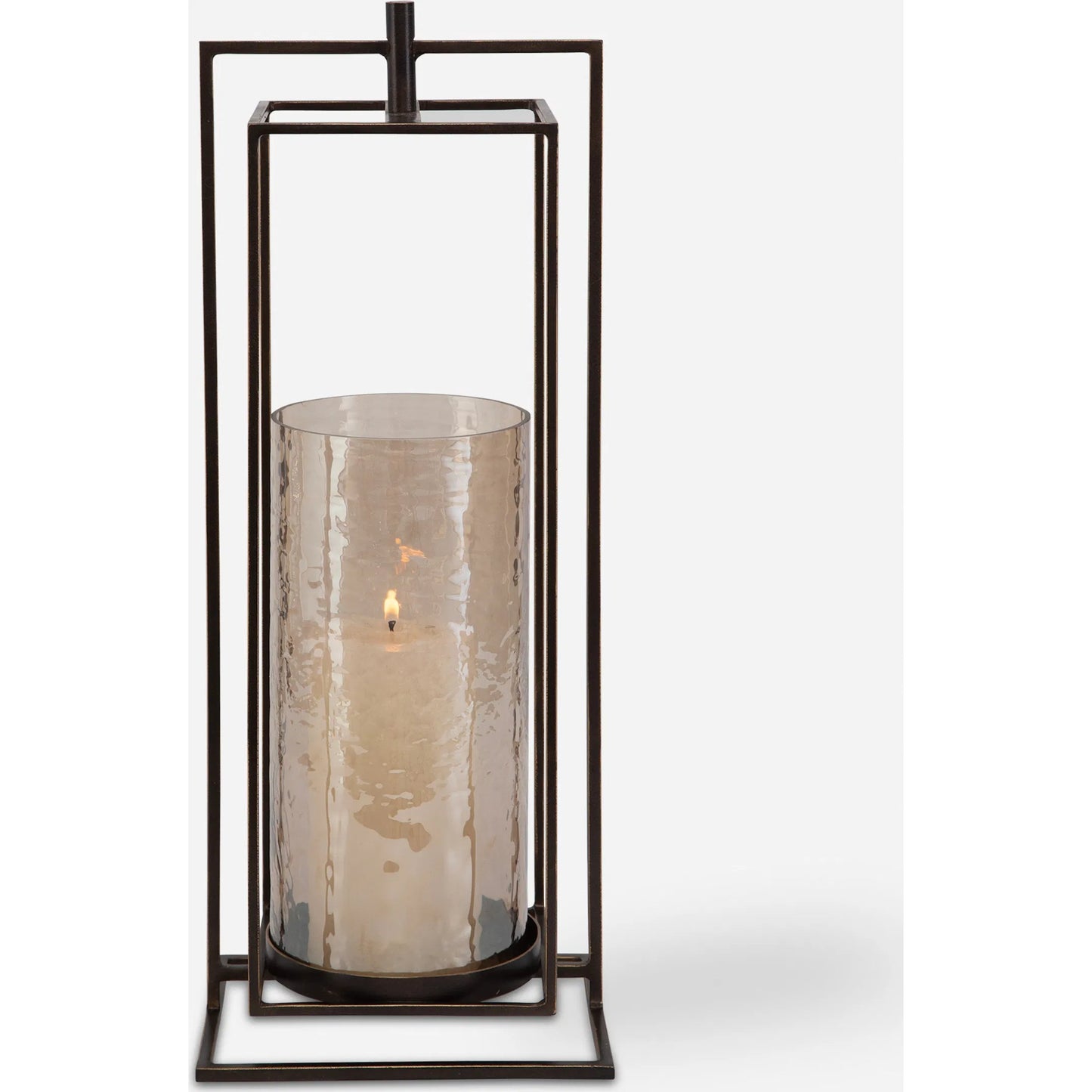 003 SI-2262170 | Additional Silo | Wenman Candleholder by Uttermost in dark bronze. Made from glass, iron in a unique style.