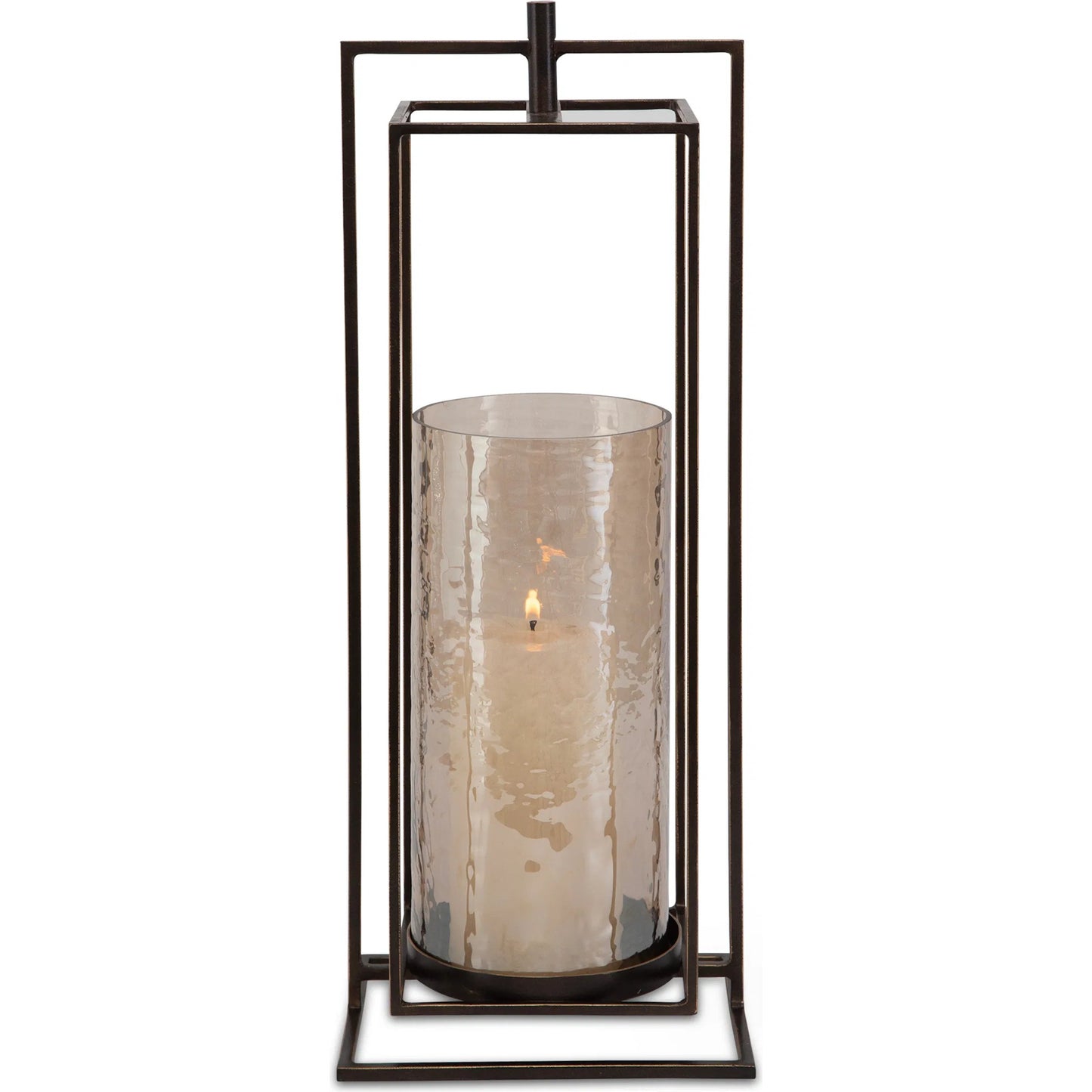 002 SI-2262170 | Primary Silo | Wenman Candleholder by Uttermost in dark bronze. Made from glass, iron in a unique style.