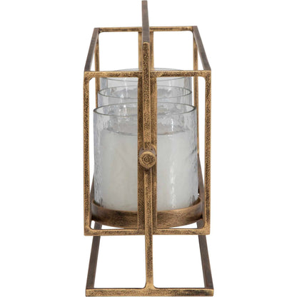 Wenman Triple Candleholder by Uttermost in gold. Made from glass, iron in a unique style.