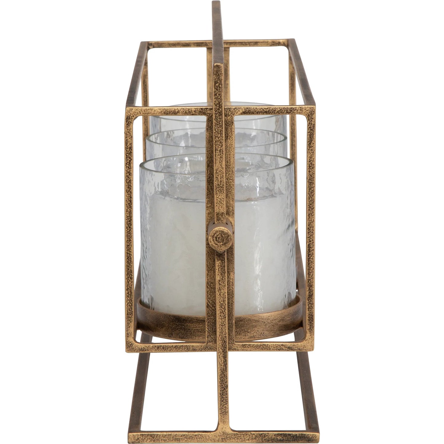 004 SI-2262171 | Additional Silo | Wenman Triple Candleholder by Uttermost in gold. Made from glass, iron in a unique style.