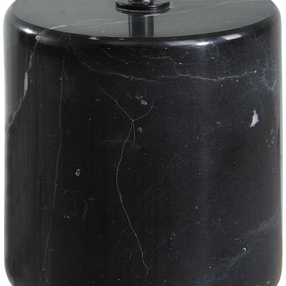 Pochette Ribbed Sculpture by Uttermost in iron. Made from resin, steel, gx black marble in a modern style.