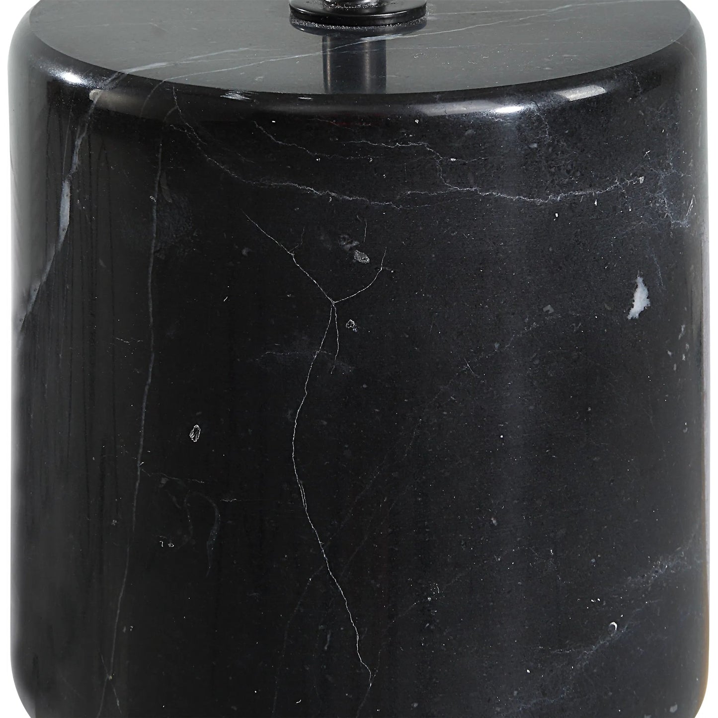 003 SI-2262173 | Closeup | Pochette Ribbed Sculpture by Uttermost in iron. Made from resin, steel, gx black marble in a modern style.