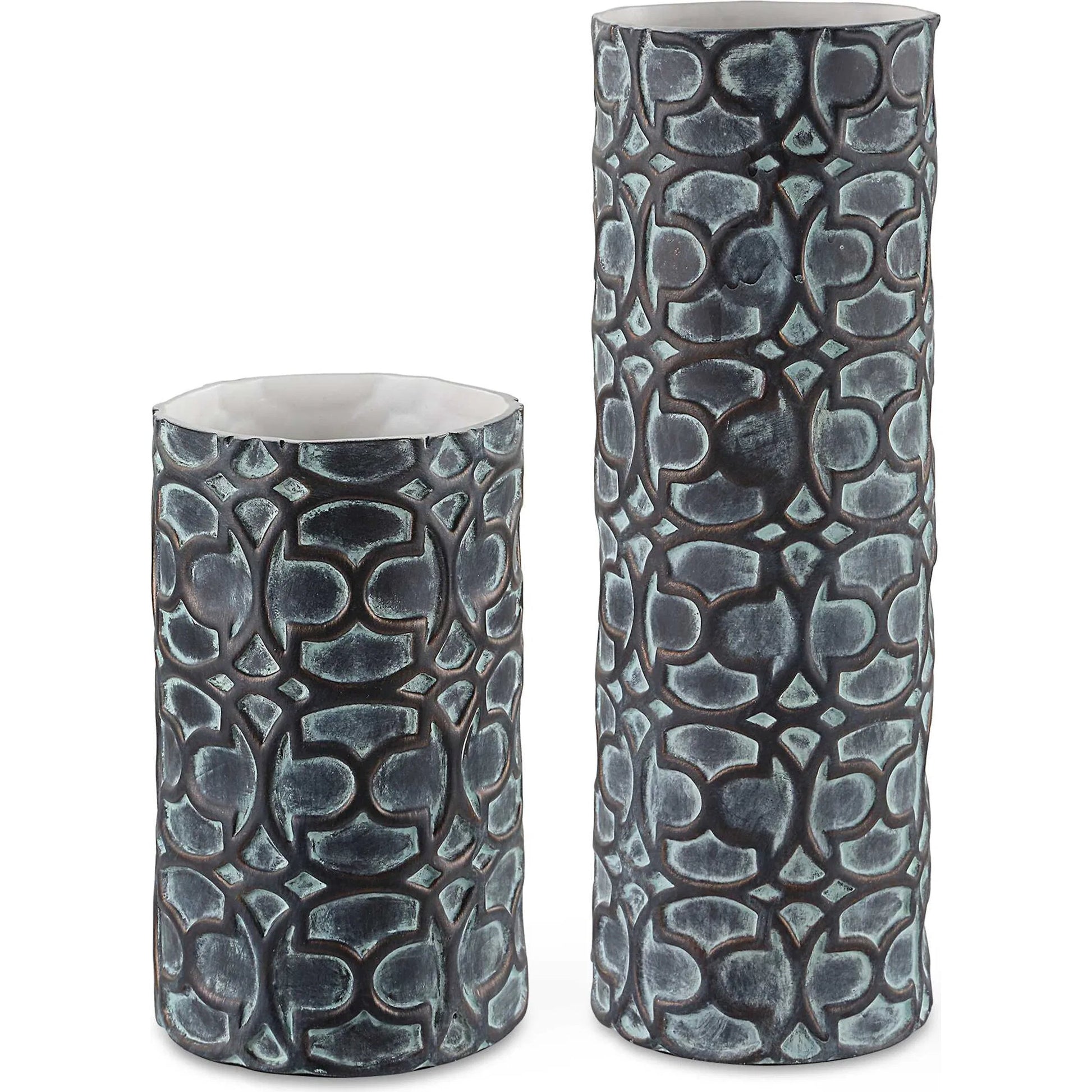 Baltra Patina Vases by Uttermost in bronze. Made from ceramic in a rustic style.