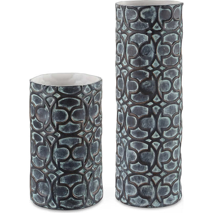 Baltra Patina Vases by Uttermost in bronze. Made from ceramic in a rustic style.