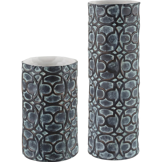Baltra Patina Vases by Uttermost in bronze. Made from ceramic in a unique style.