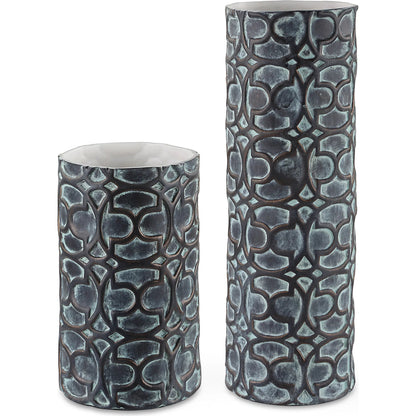 Baltra Patina Vases by Uttermost in bronze. Made from ceramic in a rustic style.