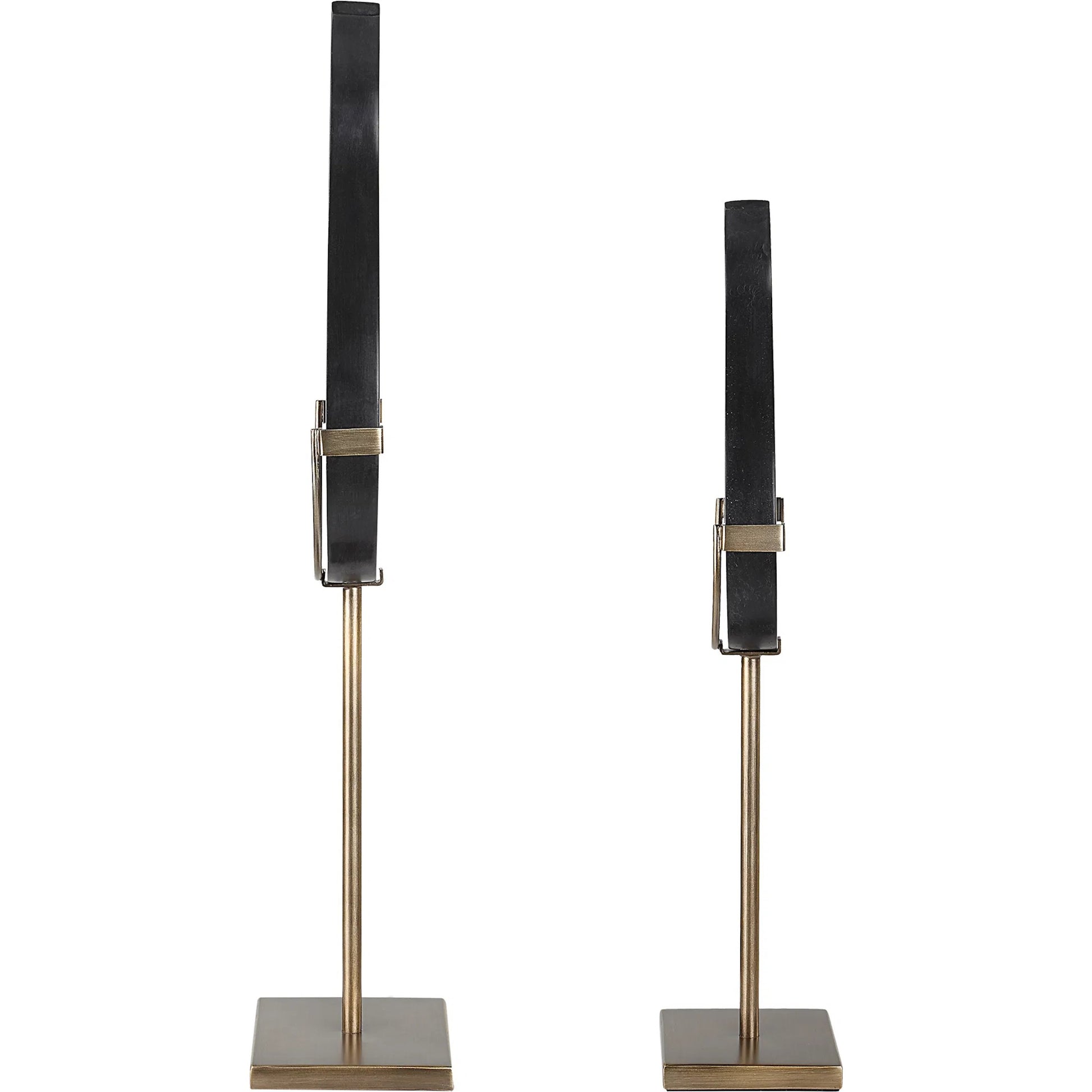 Flame Sculptures by Uttermost in brass. Made from man-made stone, metal in a modern style.