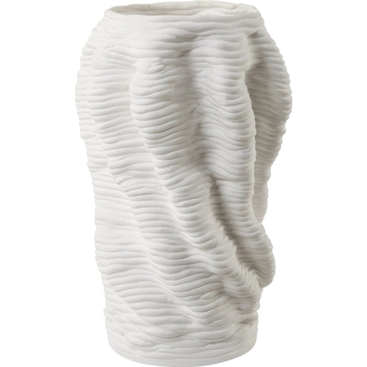 Stratified Matte Vase by Uttermost in white. Made from ceramic in a unique style.