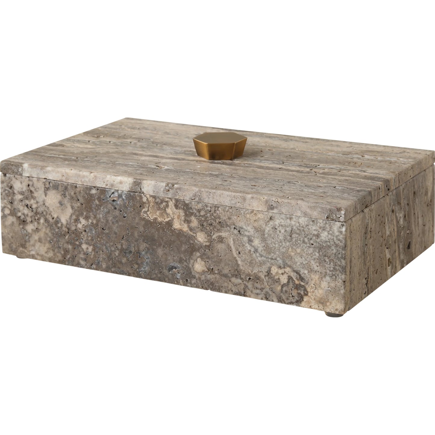 000 SI-2262191 | Primary Silo | Griseus Travertine Box by Uttermost in bronze. Made from travertine, metal in a transitional style.