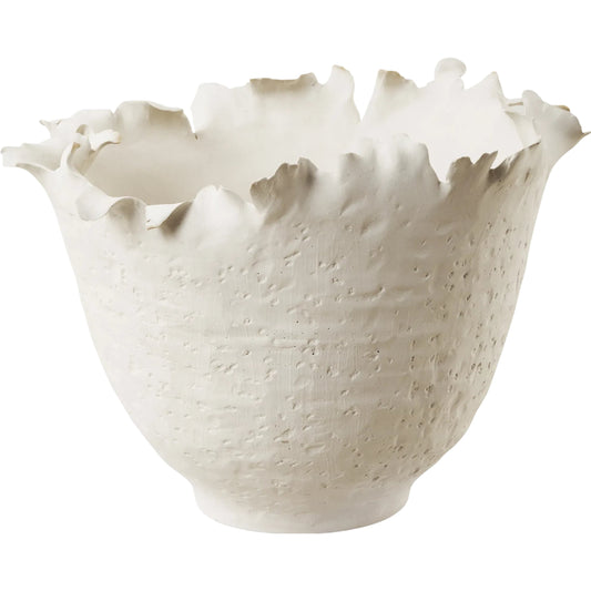 Blossom Tall Bowl by Uttermost in white. Made from ceramic in a unique style.