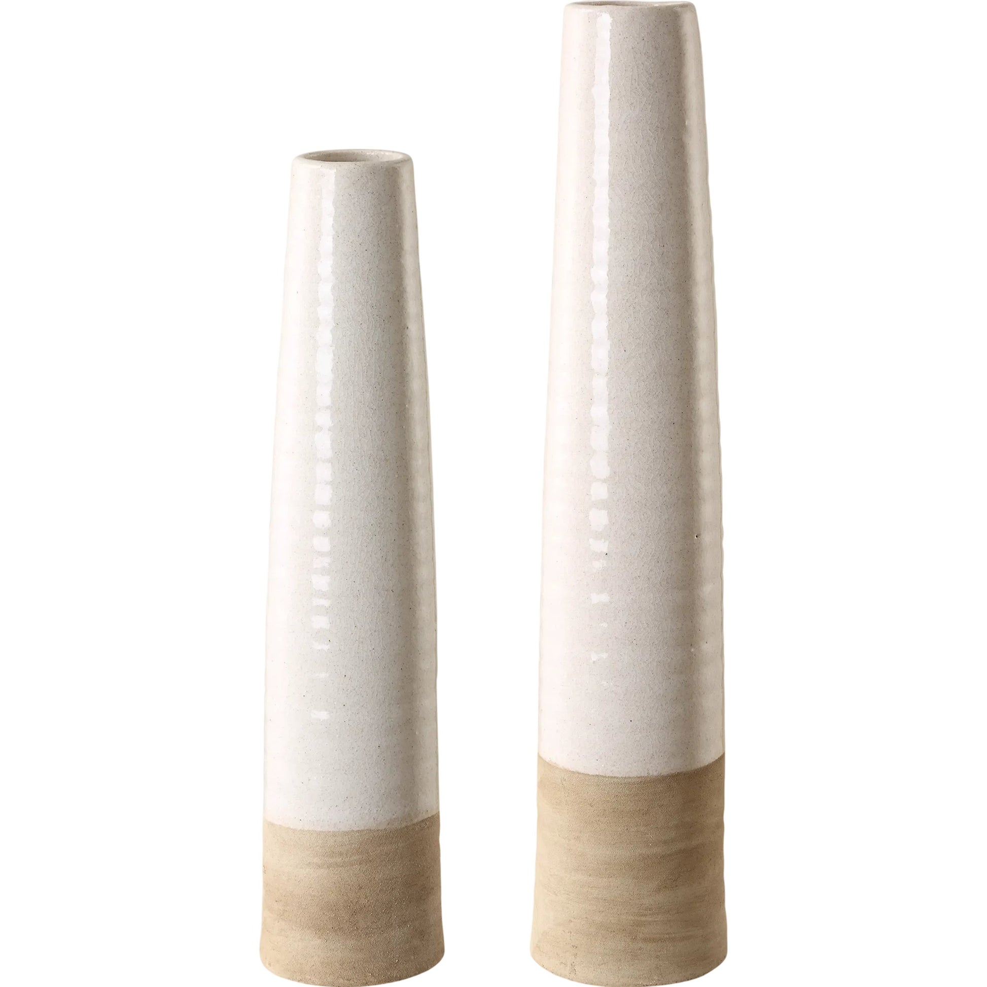 Sands Ceramic Vases by Uttermost in white. Made from ceramic in a unique style.
