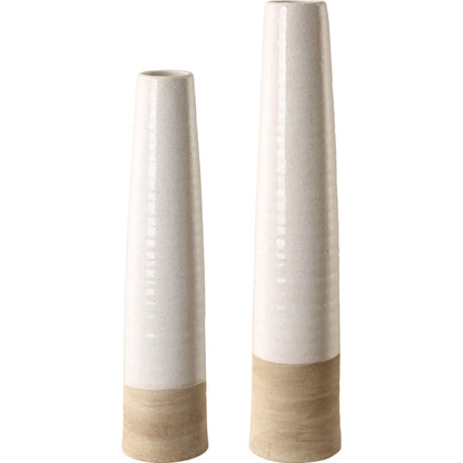Sands Ceramic Vases by Uttermost in white. Made from ceramic in a unique style.