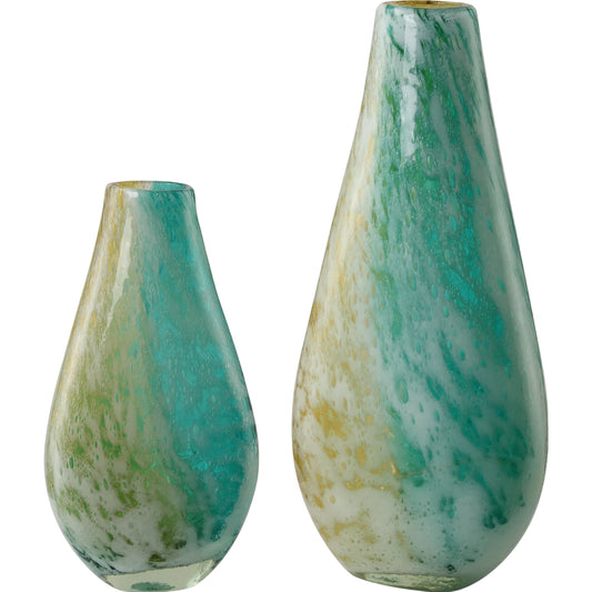 High Tide Glass Vases by Uttermost in gold. Made from glass in a unique style.