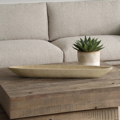 Vessel Cast Canoe Bowl by Uttermost. Made from unique in a transitional style.