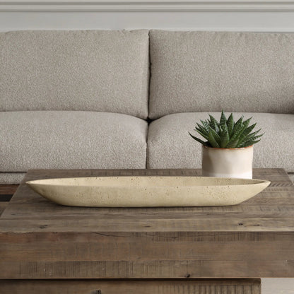 Vessel Cast Canoe Bowl by Uttermost. Made from unique in a transitional style.