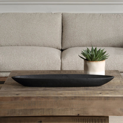 Vessel Cast Canoe Bowl by Uttermost. Made from unique in a transitional style.