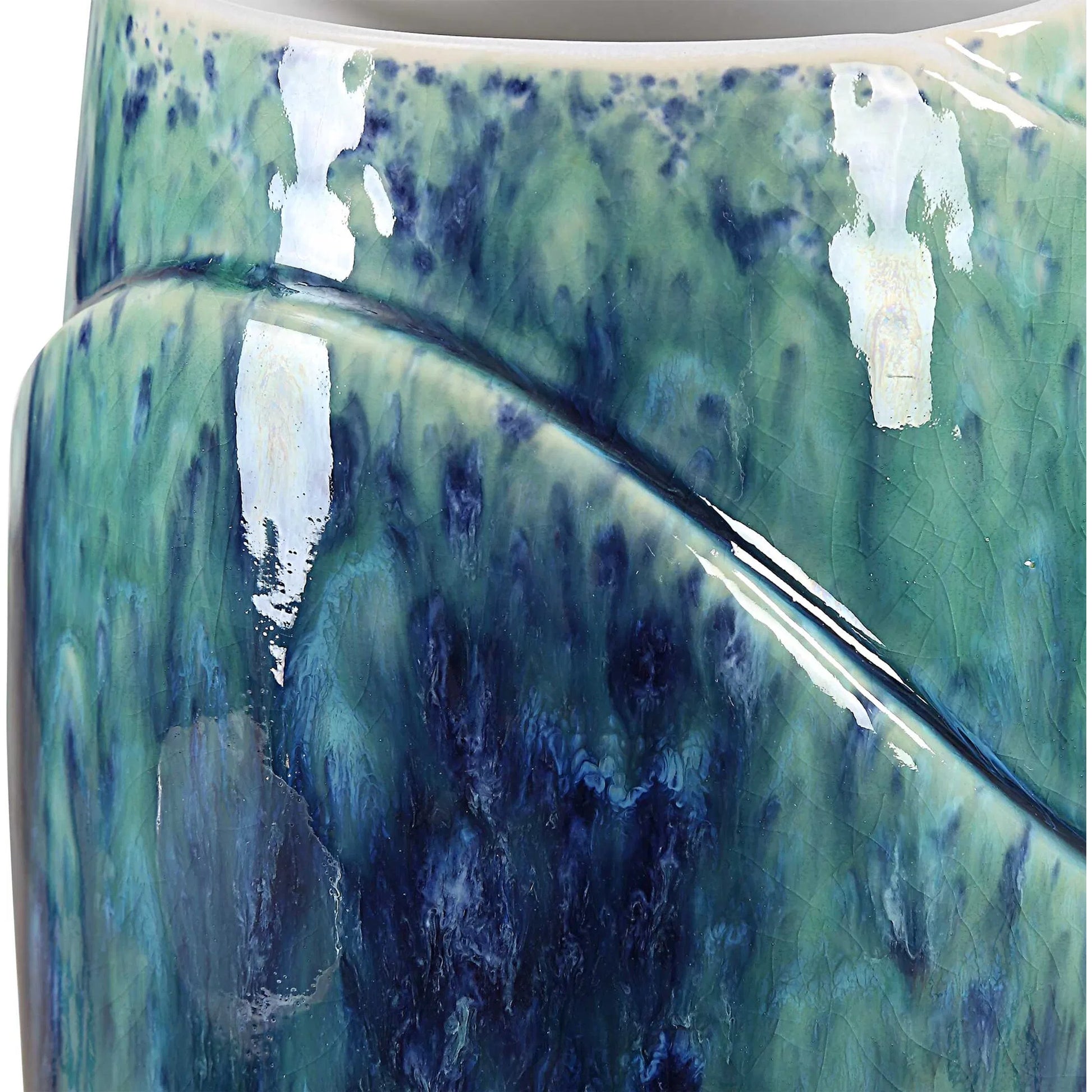 Tranquil Duo Vases (Set of 2) by Uttermost in blue. Made from ceramic in a coastal style.