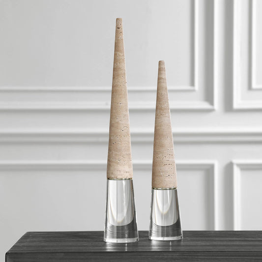Stoney Point Sculptures by Uttermost in brass. Made from travertine, crystal, iron in a unique style.