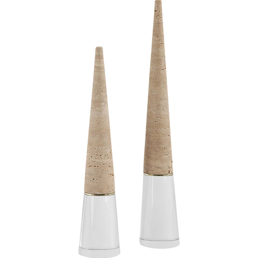 Stoney Point Sculptures by Uttermost in brass. Made from travertine, crystal, iron in a unique style.