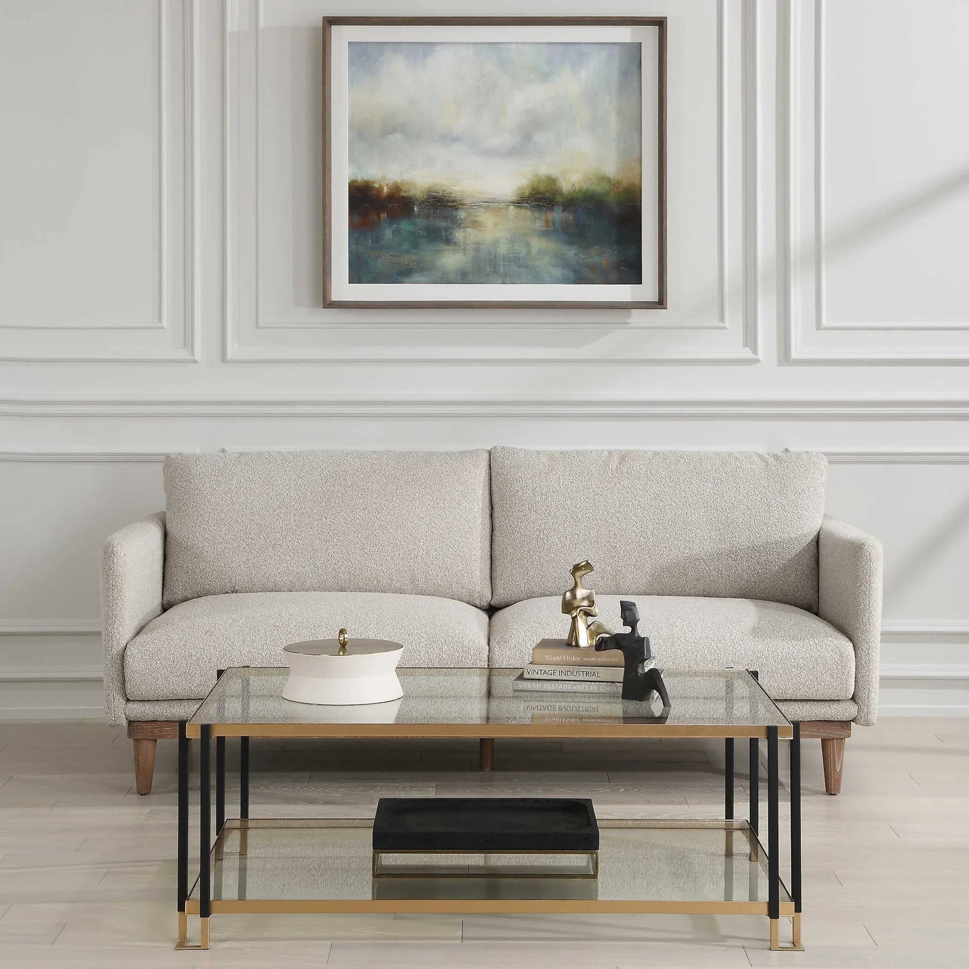 Affection Sculpture by Uttermost in gold. Made from cast iron in a eclectic & global style.