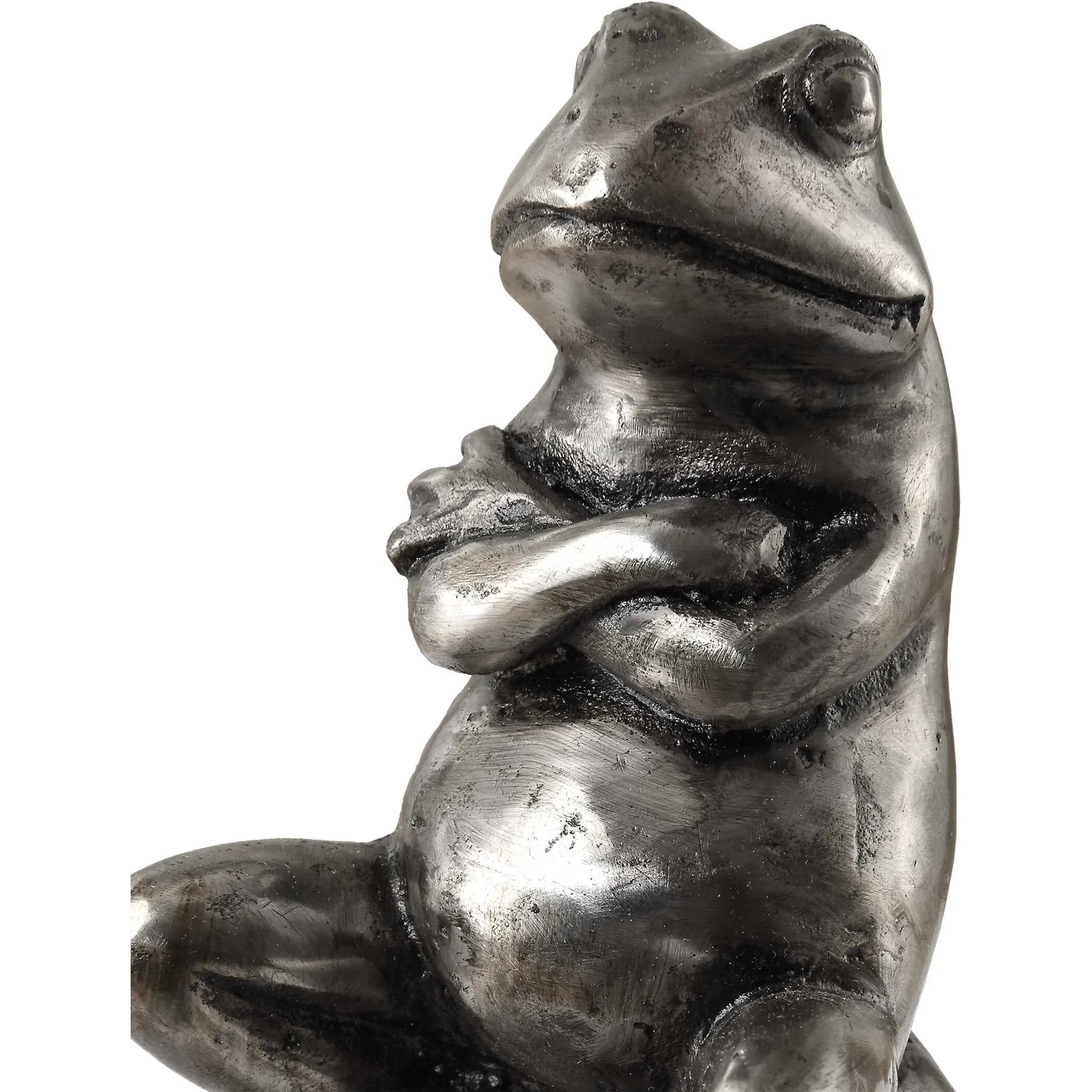 Daydreaming Frogs Bookends by Uttermost in silver. Made from cast iron in a cottage & farmhouse style.
